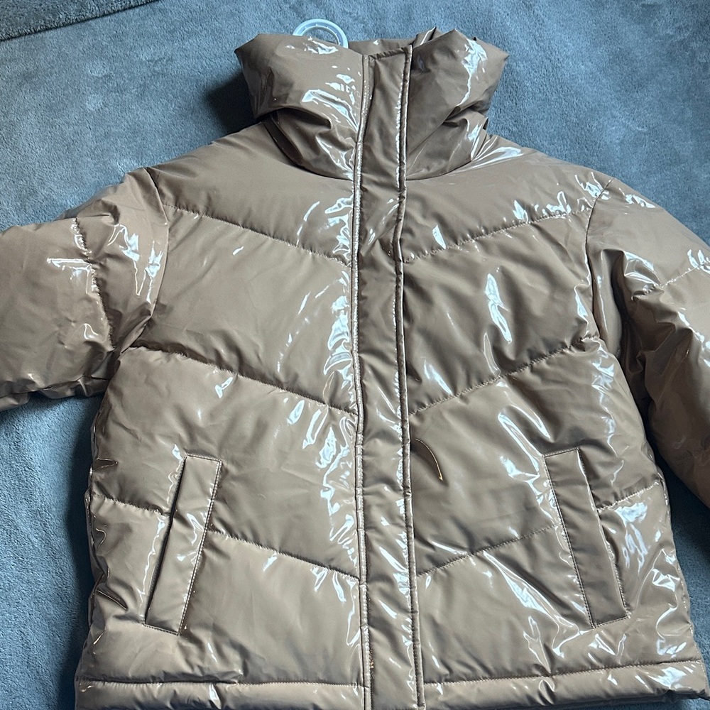 HUGO Tan and Black Puffer Jacket